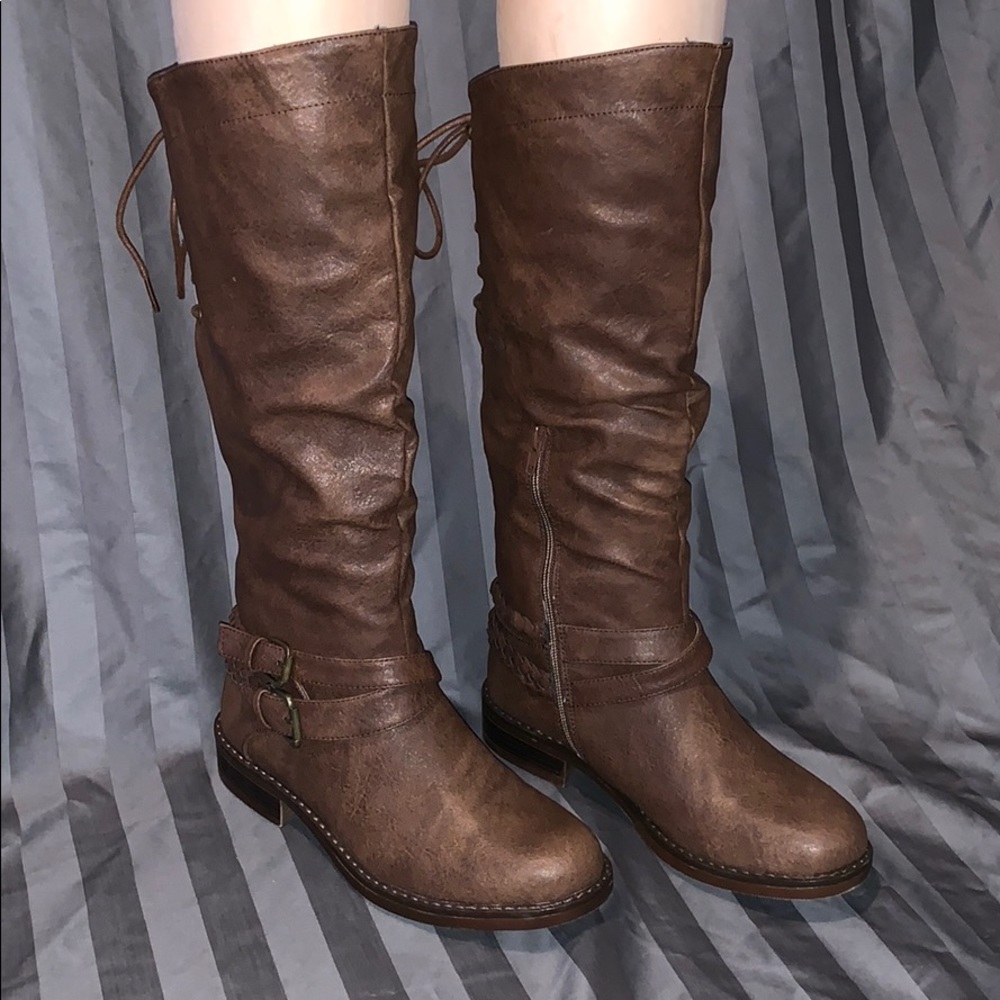 NWOT XOXO lace back boots!